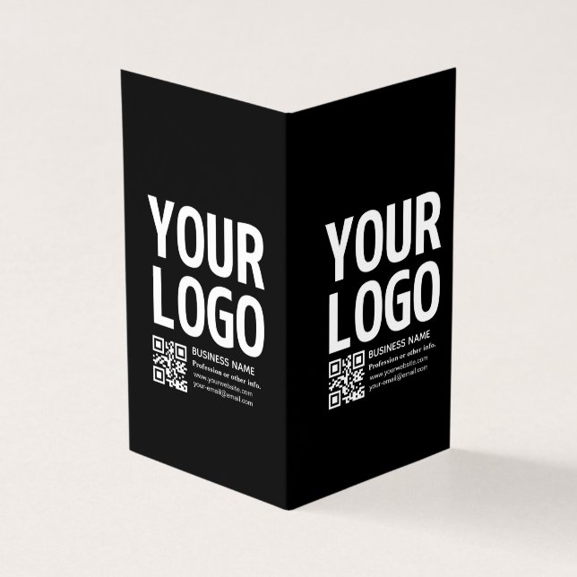Ihr Logo mit bearbeitbarem QR-Code und Text  Visitenkarten (Vorderseite)
