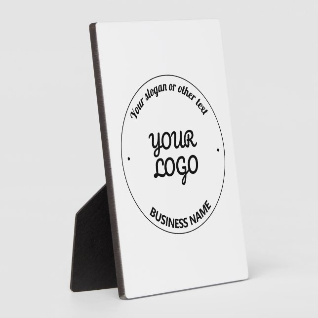 Ihr Logo mit bearbeitbarem Slogan und Firmennamen Fotoplatte (Seite)