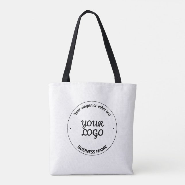 Ihr Logo mit bearbeitbarem Slogan und Firmennamen Tasche (Rückseite)