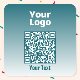 Ihr Logo mit/Bearbeitung von QR-Code und Farbverla Quadratischer Aufkleber