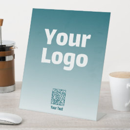 Ihr Logo mit/Bearbeitung von QR-Code und Farbverla Sockelschild