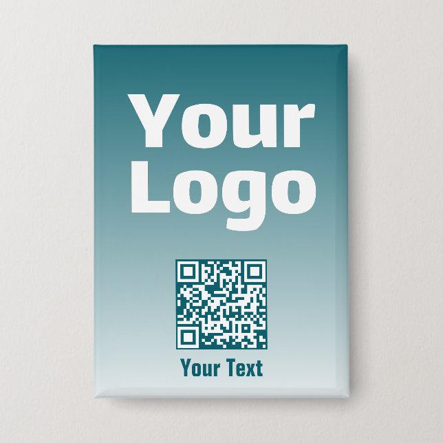 Ihr Logo mit editierbarem QR-Code und Farbverlauf  Button (Vorderseite)