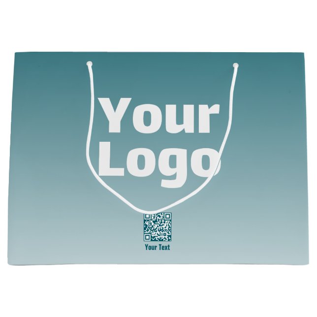 Ihr Logo mit editierbarem QR-Code und Farbverlauf  Große Geschenktüte (Vorderseite)
