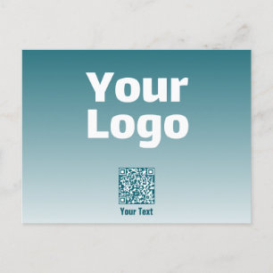 Ihr Logo mit editierbarem QR-Code und Farbverlauf Postkarte