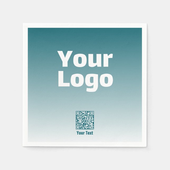 Ihr Logo mit editierbarem QR-Code und Farbverlauf  Serviette (Vorderseite)