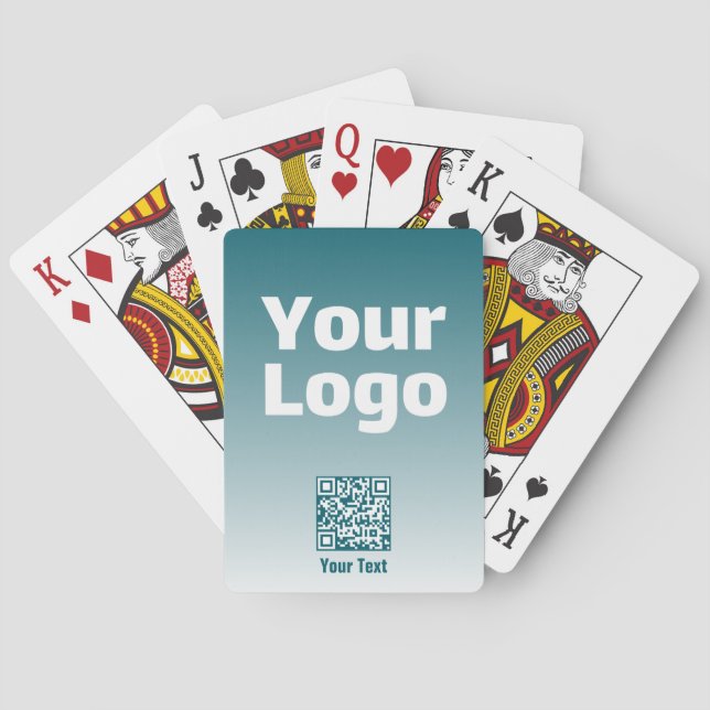 Ihr Logo mit editierbarem QR-Code und Farbverlauf  Spielkarten (Rückseite)