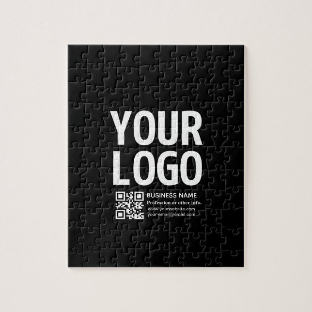 Ihr Logo mit editierbarem QR-Code und Text  (Vertikal)