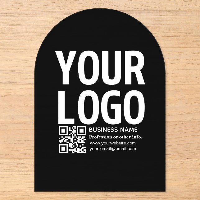 Ihr Logo mit editierbarem QR-Code und Text  Acryleinladungen (Vorderseite)