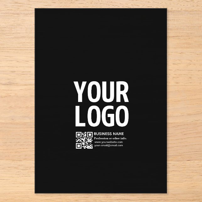 Ihr Logo mit editierbarem QR-Code und Text  Acryleinladungen (Vorderseite)