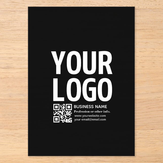 Ihr Logo mit editierbarem QR-Code und Text  Acryleinladungen (Vorderseite)
