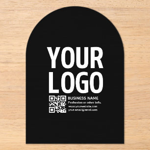Ihr Logo mit editierbarem QR-Code und Text Acryleinladungen