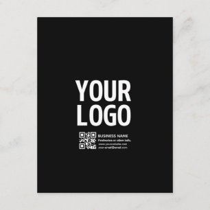 Ihr Logo mit editierbarem QR-Code und Text  Begleitkarte
