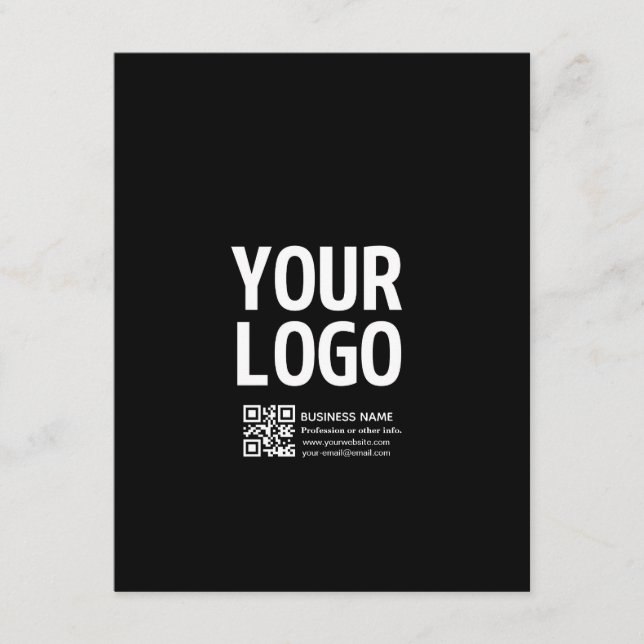 Ihr Logo mit editierbarem QR-Code und Text  Begleitkarte (Vorderseite)