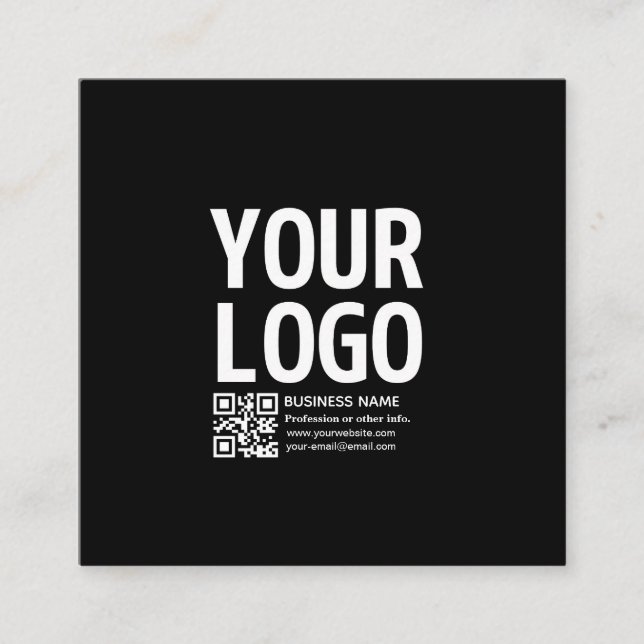 Ihr Logo mit editierbarem QR-Code und Text  Begleitkarte (Vorderseite)