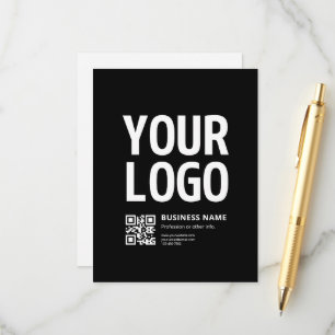 Ihr Logo mit editierbarem QR-Code und Text Begleitkarte