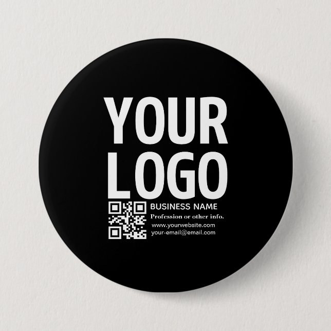 Ihr Logo mit editierbarem QR-Code und Text  Button (Vorderseite)