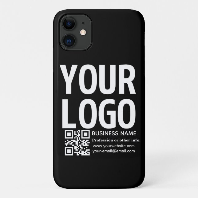 Ihr Logo mit editierbarem QR-Code und Text  Case-Mate iPhone Hülle (Rückseite)