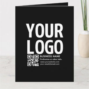 Ihr Logo mit editierbarem QR-Code und Text Dankeskarte