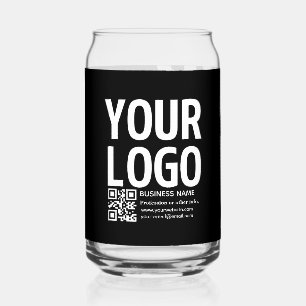 Ihr Logo mit editierbarem QR-Code und Text Dosenglas