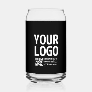 Ihr Logo mit editierbarem QR-Code und Text Dosenglas