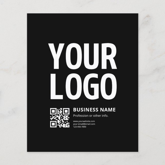 Ihr Logo mit editierbarem QR-Code und Text Flyer (Vorne)