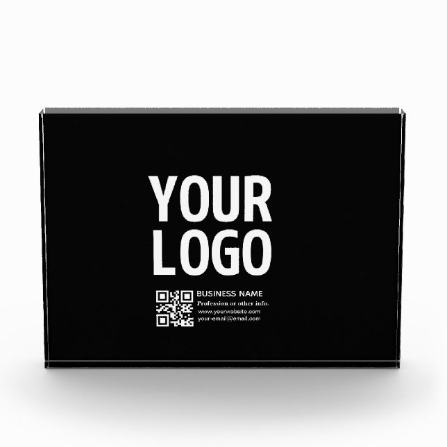 Ihr Logo mit editierbarem QR-Code und Text  Fotoblock (Vorderseite)