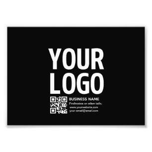 Ihr Logo mit editierbarem QR-Code und Text Fotodruck