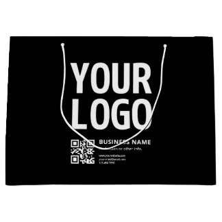 Ihr Logo mit editierbarem QR-Code und Text Große Geschenktüte