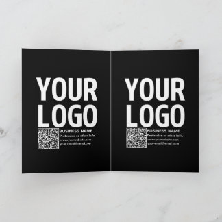Ihr Logo mit editierbarem QR-Code und Text Karte