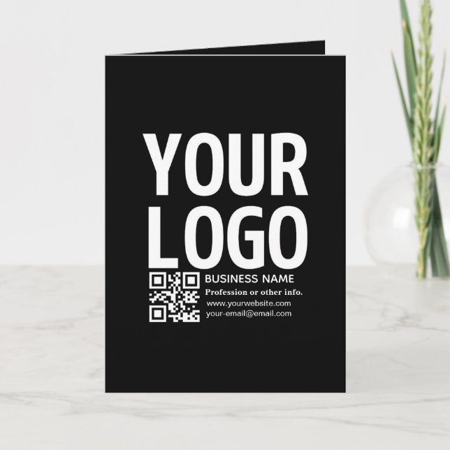 Ihr Logo mit editierbarem QR-Code und Text  Karte (Vorderseite)