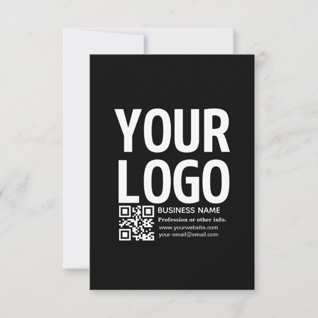 Ihr Logo mit editierbarem QR-Code und Text  Karte (Vorderseite)