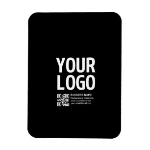 Ihr Logo mit editierbarem QR-Code und Text Magnet