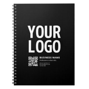 Ihr Logo mit editierbarem QR-Code und Text Notizblock