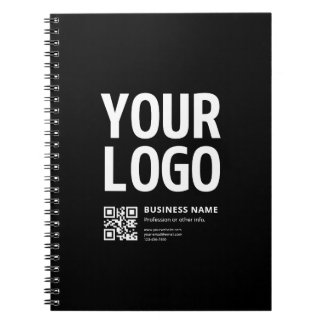 Ihr Logo mit editierbarem QR-Code und Text Notizblock