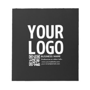 Ihr Logo mit editierbarem QR-Code und Text Notizblock