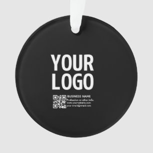 Ihr Logo mit editierbarem QR-Code und Text Ornament