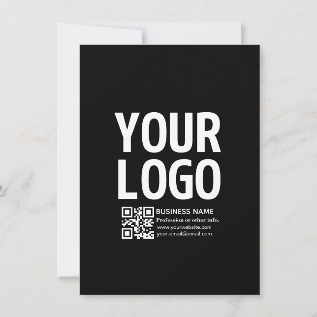 Ihr Logo mit editierbarem QR-Code und Text  Save The Date (Vorderseite)