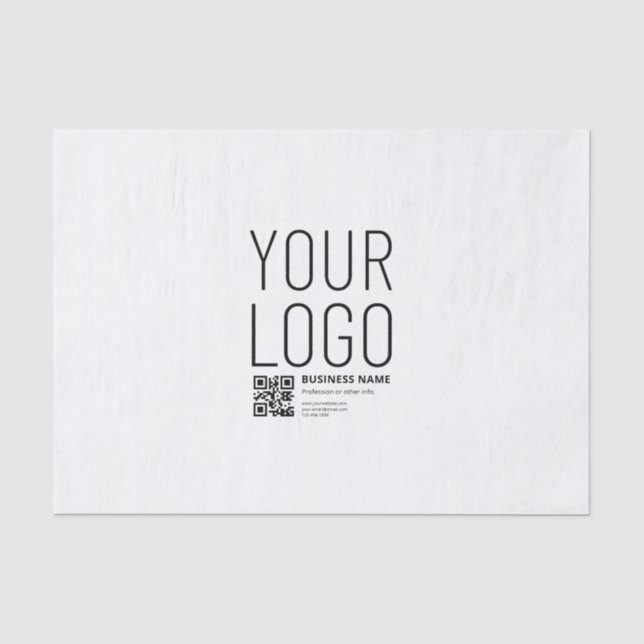 Ihr Logo mit editierbarem QR-Code und Text Seidenpapier (Vorderseite)