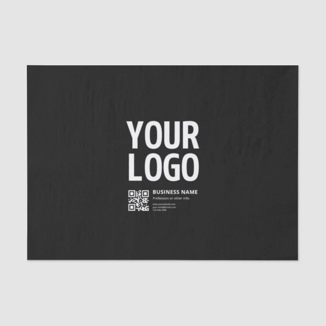 Ihr Logo mit editierbarem QR-Code und Text Seidenpapier (Vorderseite)
