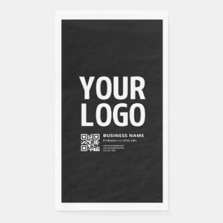 Ihr Logo mit editierbarem QR-Code und Text Serviette