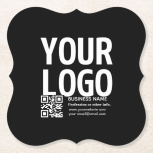 Ihr Logo mit editierbarem QR-Code und Text Untersetzer