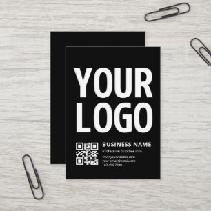 Ihr Logo mit editierbarem QR-Code und Text Visitenkarte