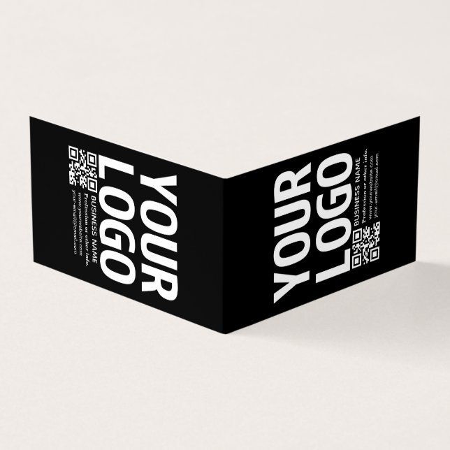 Ihr Logo mit editierbarem QR-Code und Text  Visitenkarten (Vorderseite)