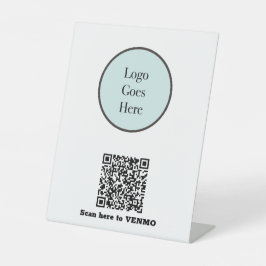 Ihr Logo mit Payment QR Code Kleines Unternehmen Sockelschild