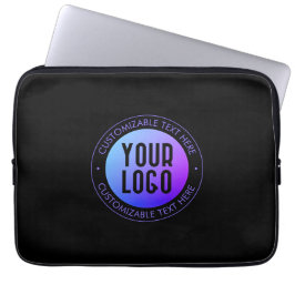 Ihr Logo & Modern Blue & Lila Ombre Gradient Laptopschutzhülle