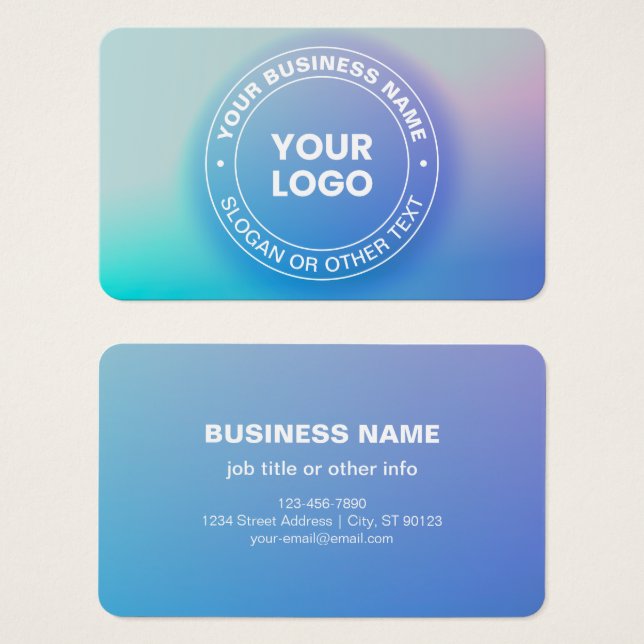 Ihr Logo | Modern Faltenfarbe Ombre & White Text (Vorne & Hinten)