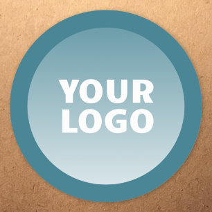 Ihr Logo & moderne editable Farb-Ombre mit Rand Runder Aufkleber