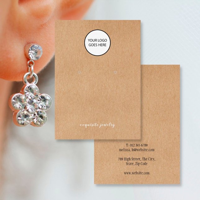 Ihr Logo Moderne Rustikale Kraft-Ohrring-Anzeigeta Visitenkarte (Von Creator hochgeladen)