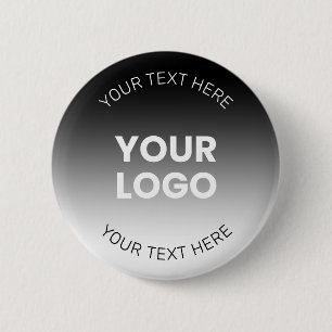 Ihr Logo Moderner editierbarer Schwarz-Weiß-Verl Button