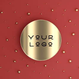 Ihr Logo Moderner Metallischer Minimalismus Online Runder Aufkleber